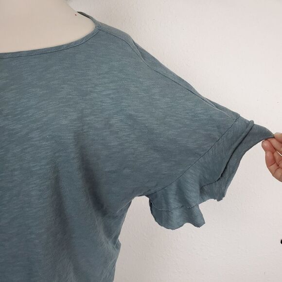 Artisan Ny distressed tee ruffled short sleeve - Picture 2 of 8
